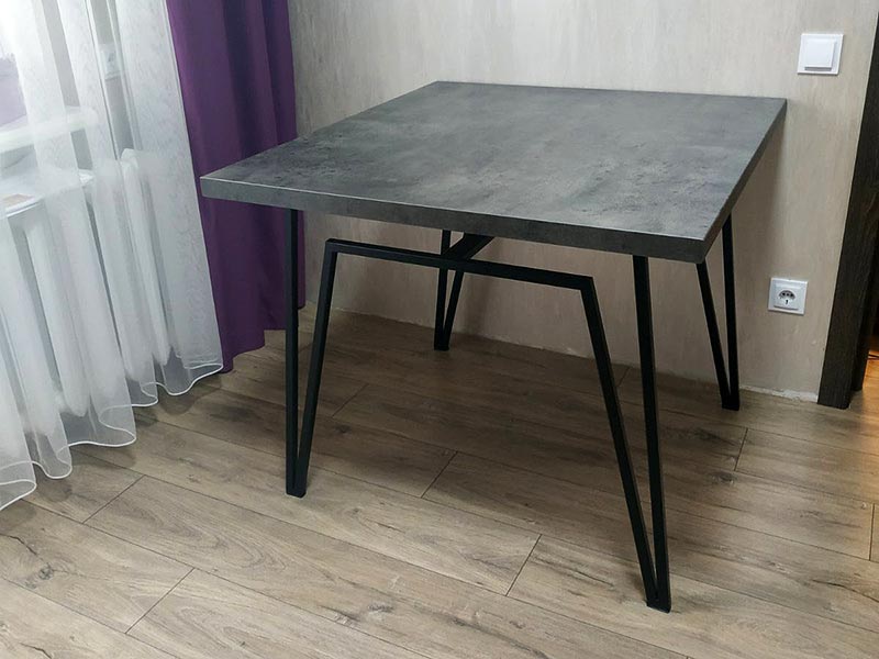 Стол обеденный серый для кухни фото